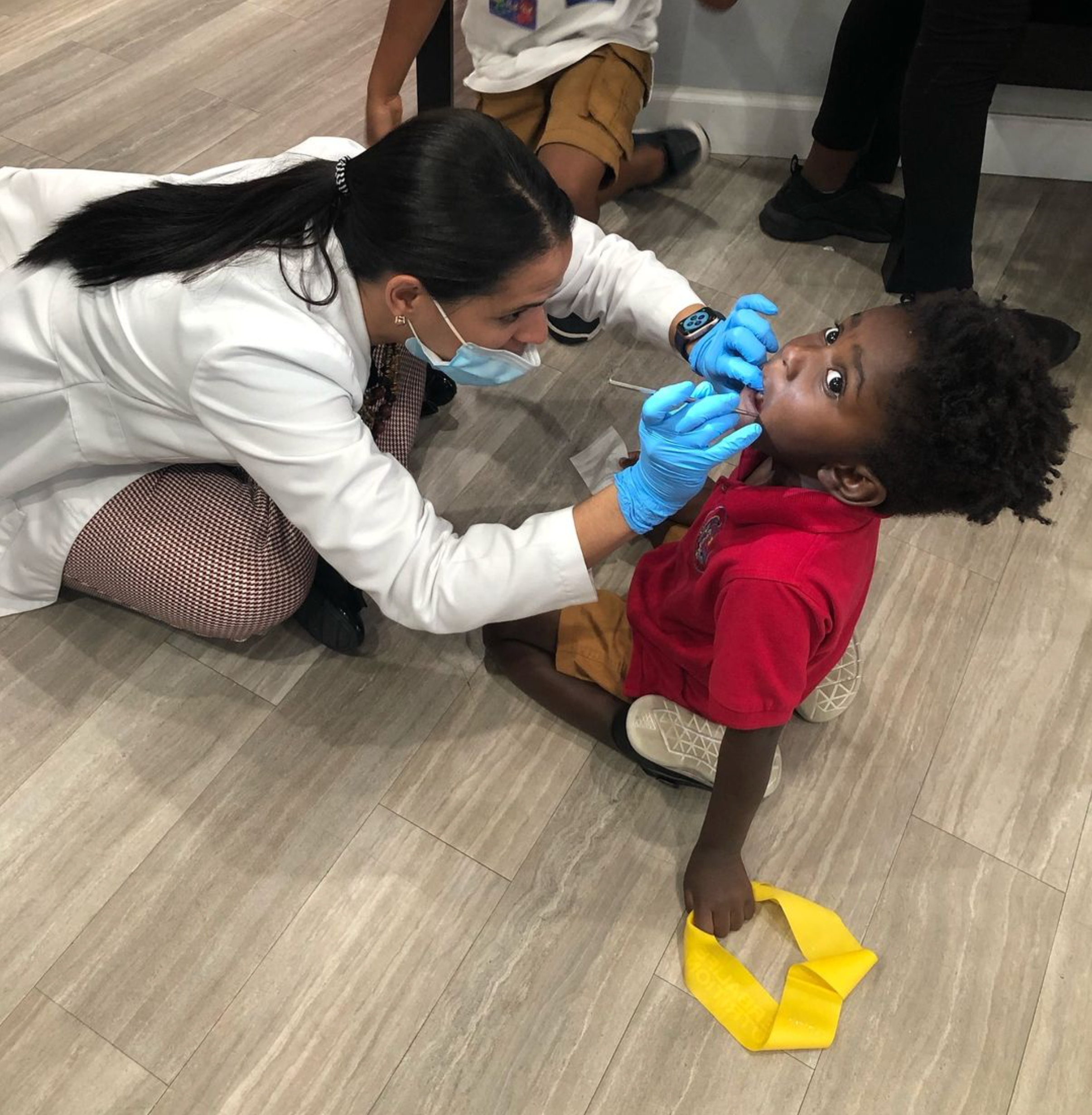 Dental Cleaning working with kids